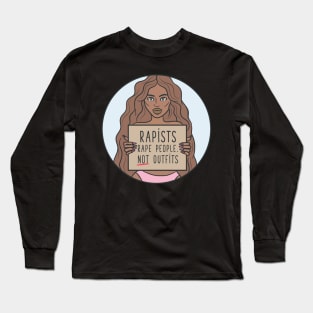 Rapist People Feminist Women's Movement Tshirt Long Sleeve T-Shirt